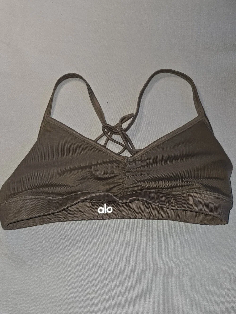 alo Sunny Strappy Bra Gravel Glossy